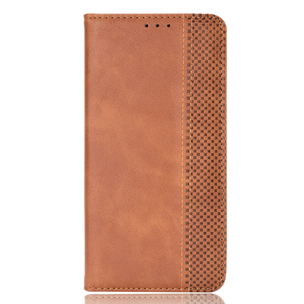 Retro Surface Auto-Absorbed Leather Phone Wallet Stand Case Cover for ZTE Axon 30 5G