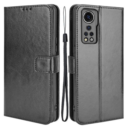 Flip Phone Case Stylish Crazy Horse PU Leather and TPU Wallet Design Protective Cellphone Cover Shell for ZTE Axon 30 5G