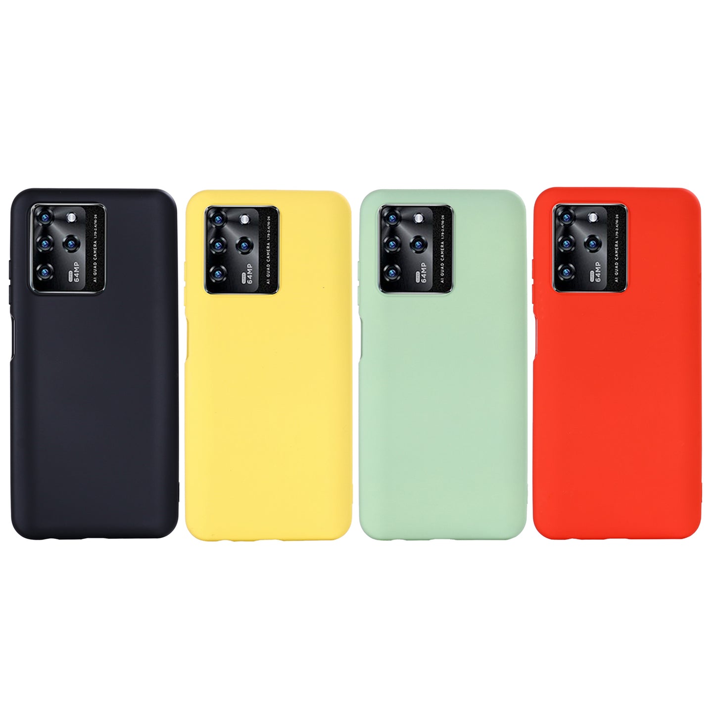 Liquid Silicone Soft Microfiber Lining Shockproof Protective Phone Cover with Strap for ZTE Blade V30