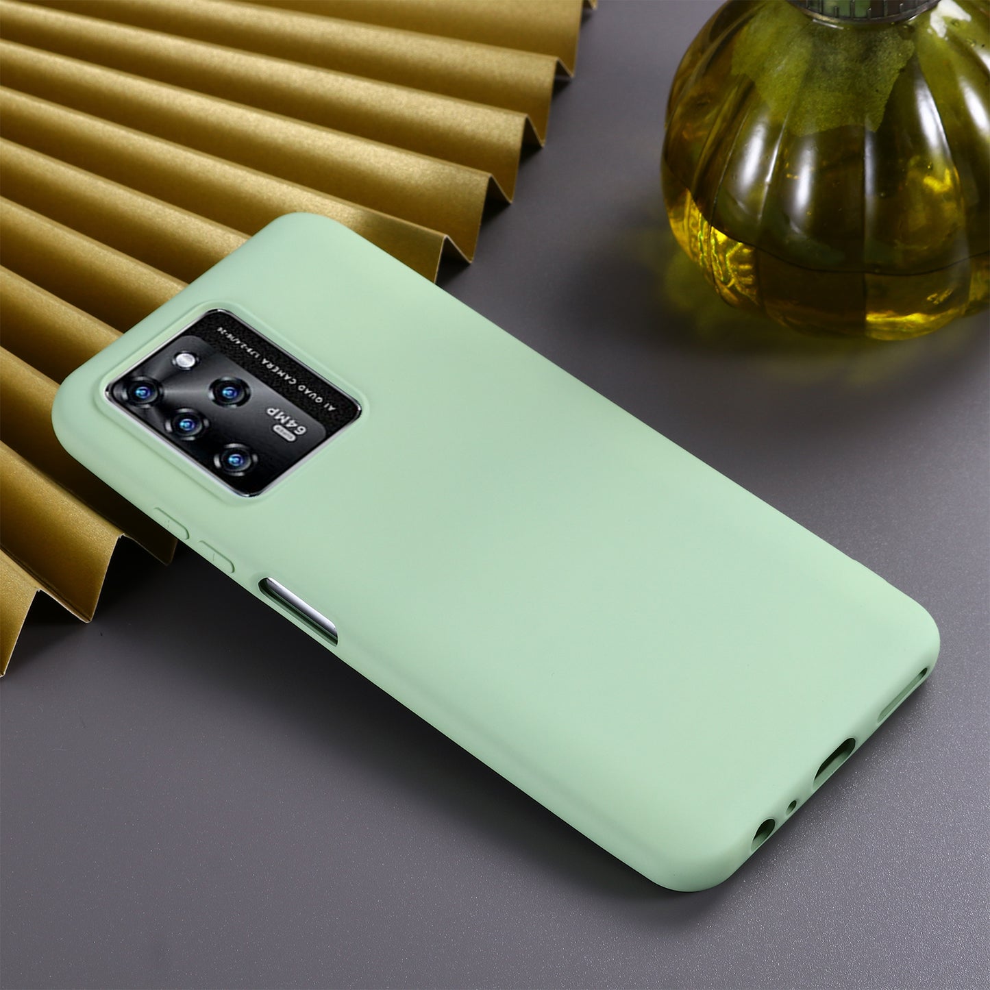 Liquid Silicone Soft Microfiber Lining Shockproof Protective Phone Cover with Strap for ZTE Blade V30