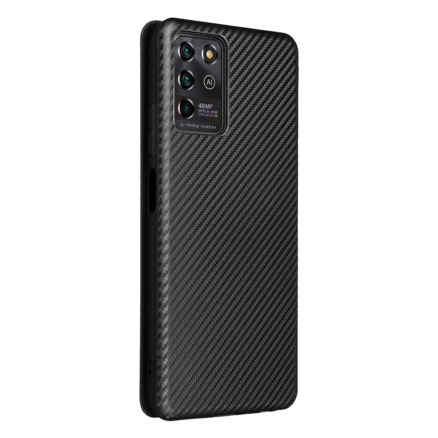 Carbon Fiber Texture Magnetic Auto-absorbed Leather Stand Phone Case Shell for ZTE Blade V30 Vita