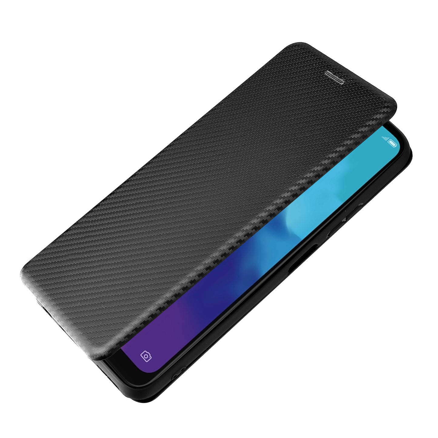 Carbon Fiber Texture Magnetic Auto-absorbed Leather Stand Phone Case Shell for ZTE Blade V30 Vita