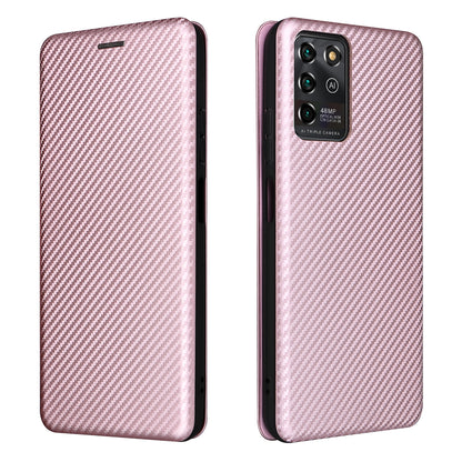 Carbon Fiber Texture Magnetic Auto-absorbed Leather Stand Phone Case Shell for ZTE Blade V30 Vita