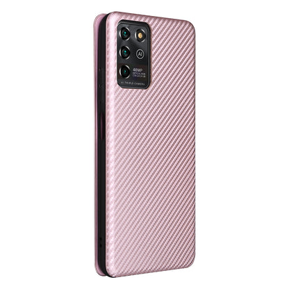 Carbon Fiber Texture Magnetic Auto-absorbed Leather Stand Phone Case Shell for ZTE Blade V30 Vita