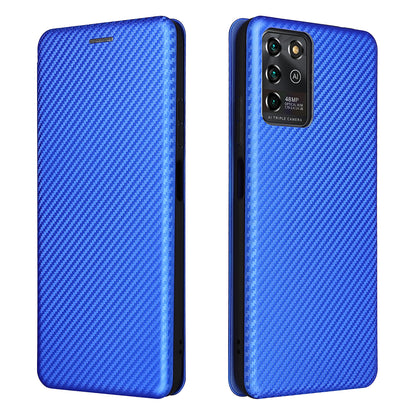 Carbon Fiber Texture Magnetic Auto-absorbed Leather Stand Phone Case Shell for ZTE Blade V30 Vita