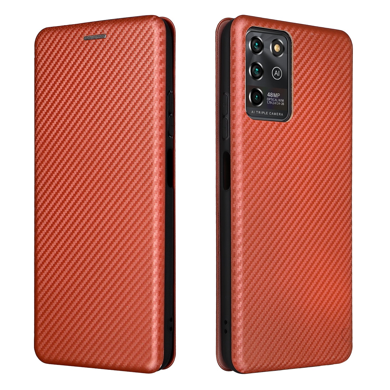 Carbon Fiber Texture Magnetic Auto-absorbed Leather Stand Phone Case Shell for ZTE Blade V30 Vita