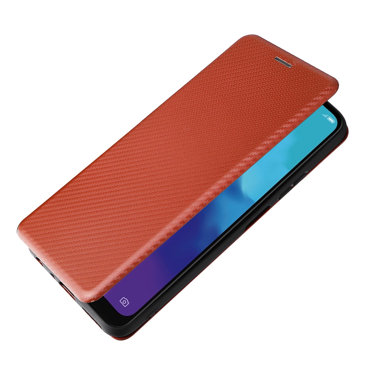 Carbon Fiber Texture Magnetic Auto-absorbed Leather Stand Phone Case Shell for ZTE Blade V30 Vita