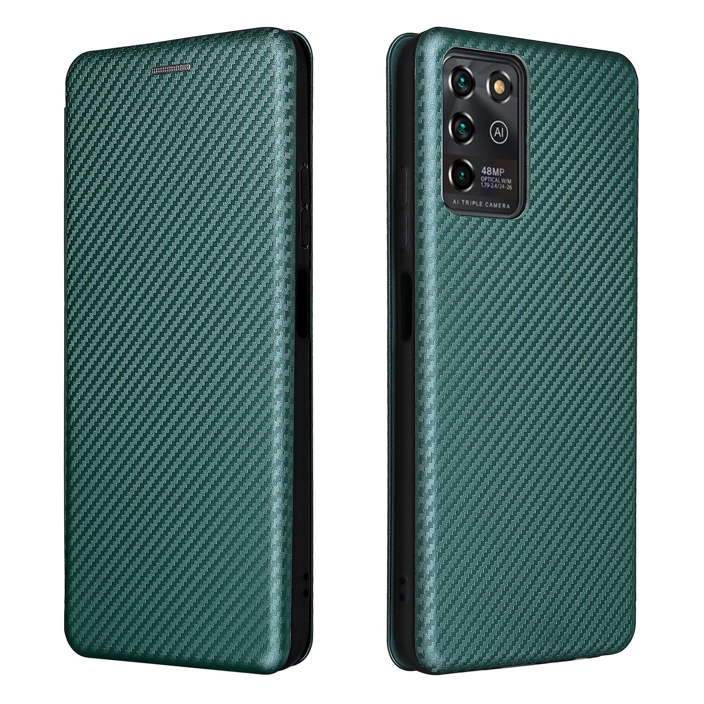 Carbon Fiber Texture Magnetic Auto-absorbed Leather Stand Phone Case Shell for ZTE Blade V30 Vita