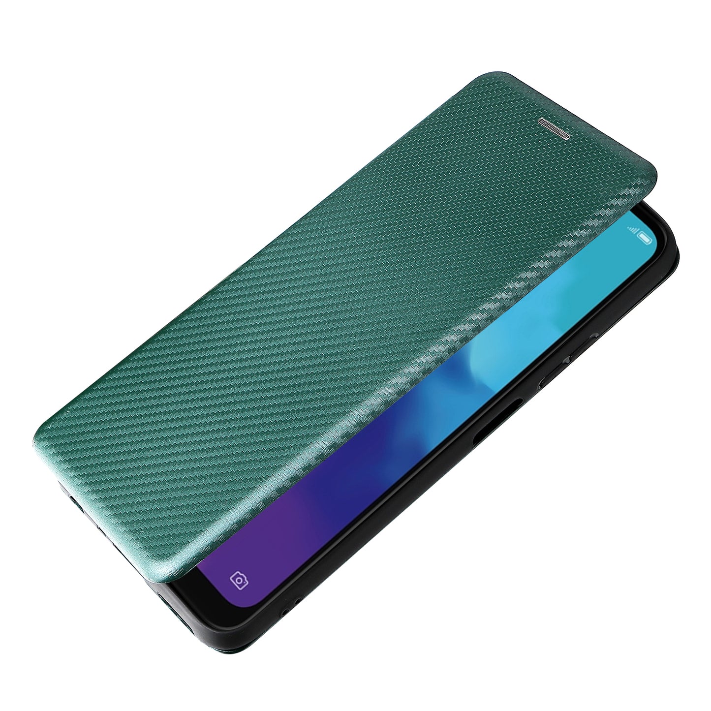 Carbon Fiber Texture Magnetic Auto-absorbed Leather Stand Phone Case Shell for ZTE Blade V30 Vita