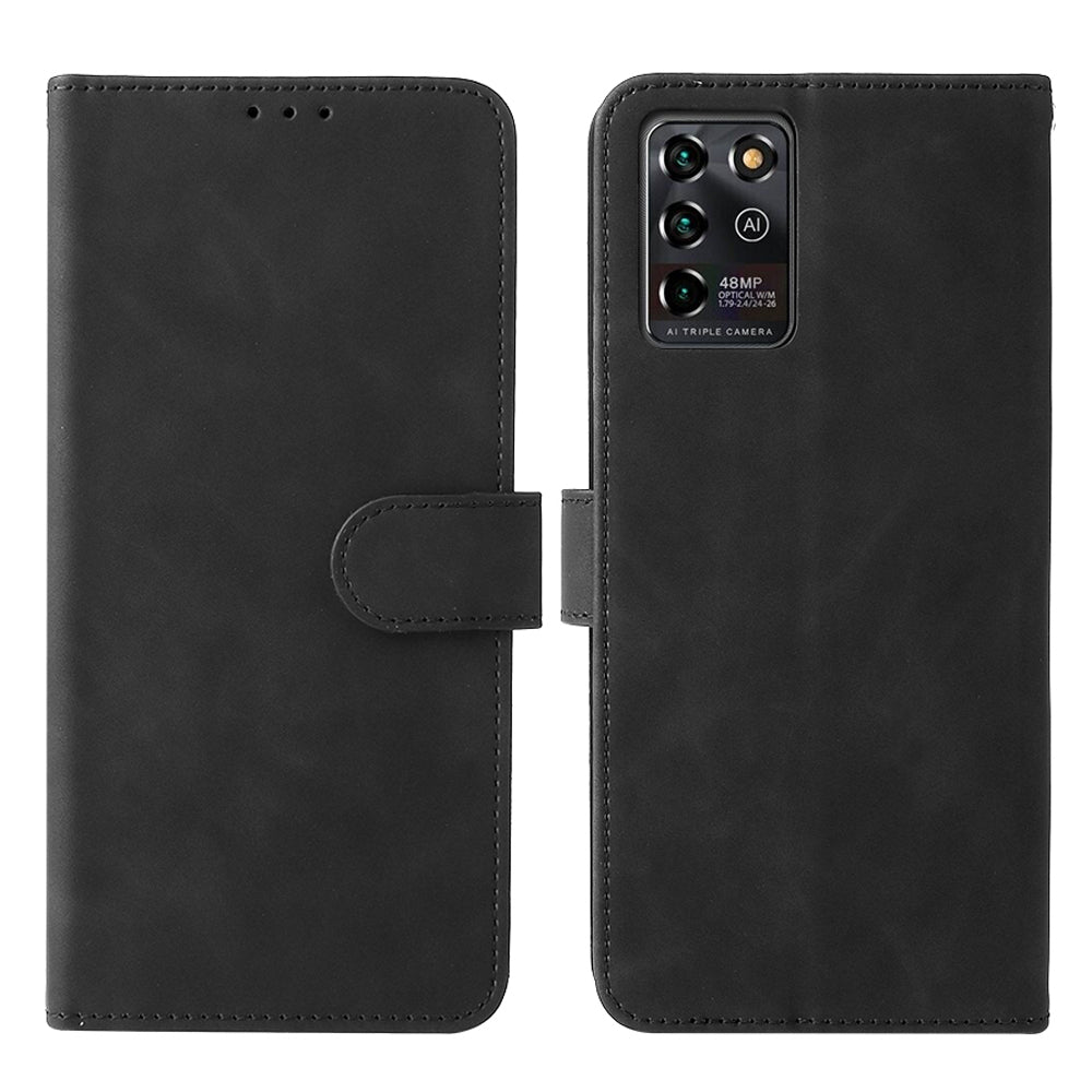 Flip Folio Stand Skin-touch Feeling PU Leather Wallet Magnetic Protective Case with Strap for ZTE Blade V30 Vita