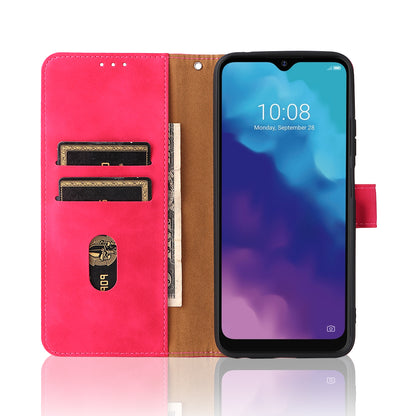 Flip Folio Stand Skin-touch Feeling PU Leather Wallet Magnetic Protective Case with Strap for ZTE Blade V30 Vita