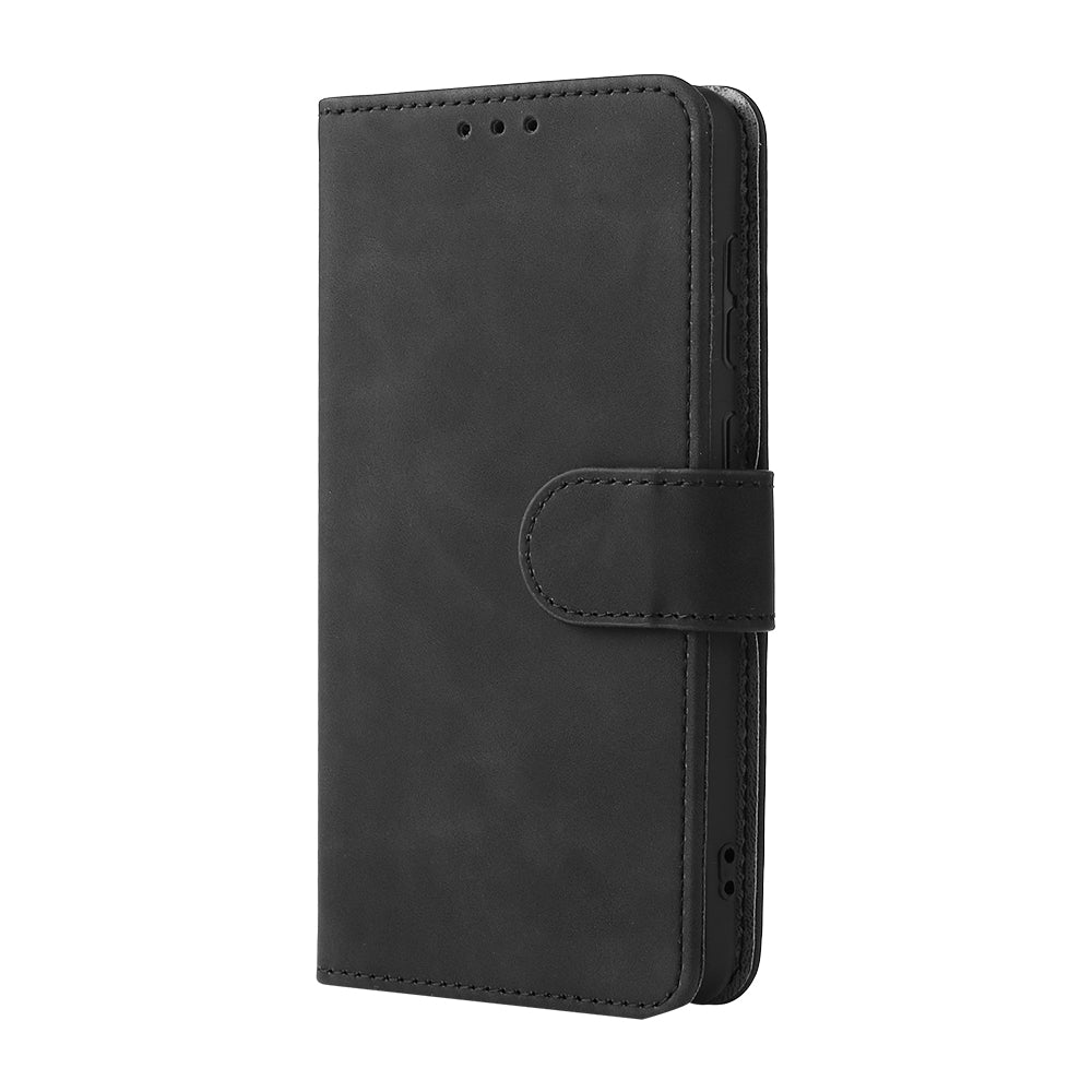 Stand Design Flip Phone Cover Skin-touch Wallet Magnetic Clasp Leather Case Phone Protective Cover for ZTE Blade A31