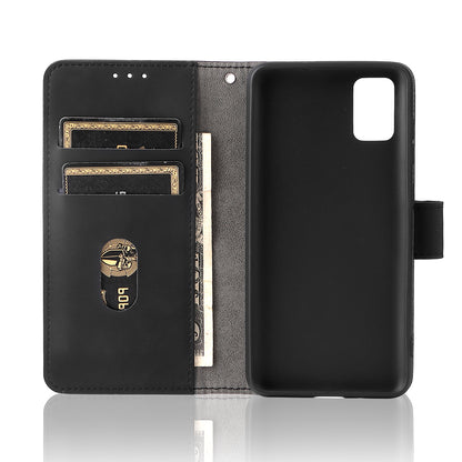 Stand Design Flip Phone Cover Skin-touch Wallet Magnetic Clasp Leather Case Phone Protective Cover for ZTE Blade A31