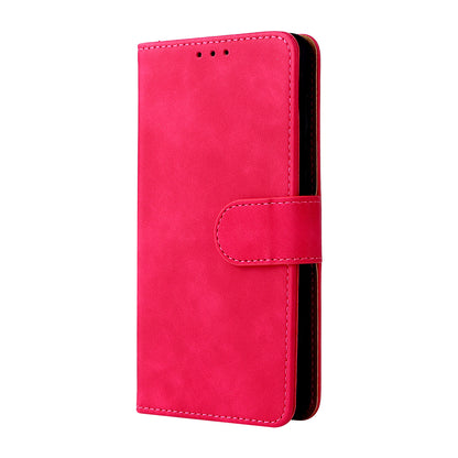 Stand Design Flip Phone Cover Skin-touch Wallet Magnetic Clasp Leather Case Phone Protective Cover for ZTE Blade A31