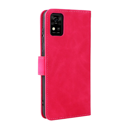 Stand Design Flip Phone Cover Skin-touch Wallet Magnetic Clasp Leather Case Phone Protective Cover for ZTE Blade A31