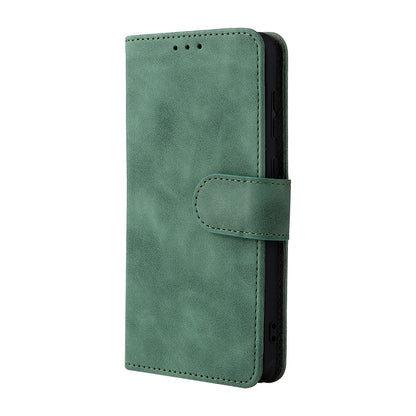 Stand Design Flip Phone Cover Skin-touch Wallet Magnetic Clasp Leather Case Phone Protective Cover for ZTE Blade A31