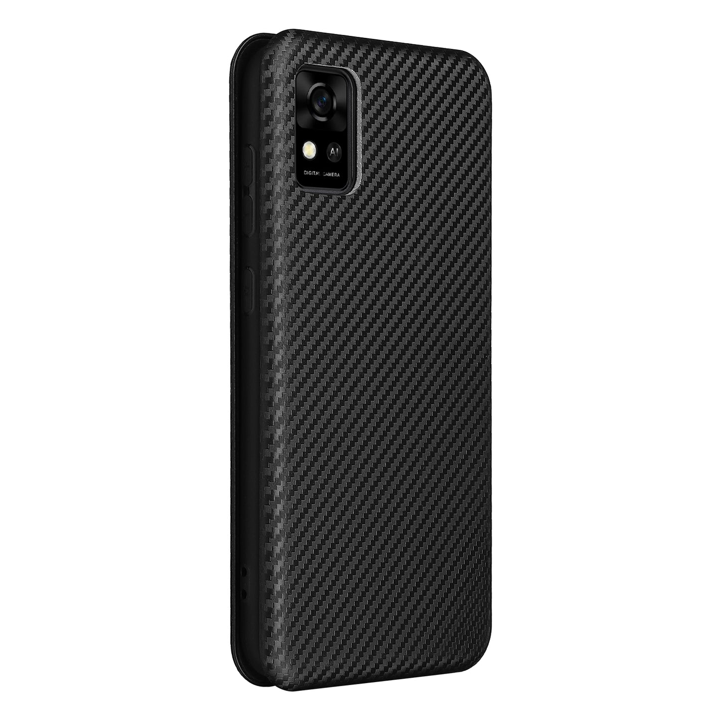 Carbon Fiber Texture Well-Protected Stylish Auto-absorbed Leather Phone Case with Card Slot for ZTE Blade A31