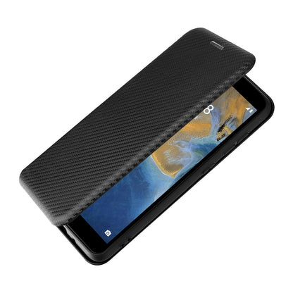 Carbon Fiber Texture Well-Protected Stylish Auto-absorbed Leather Phone Case with Card Slot for ZTE Blade A31