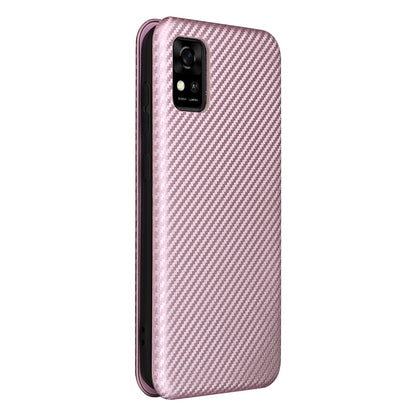 Carbon Fiber Texture Well-Protected Stylish Auto-absorbed Leather Phone Case with Card Slot for ZTE Blade A31