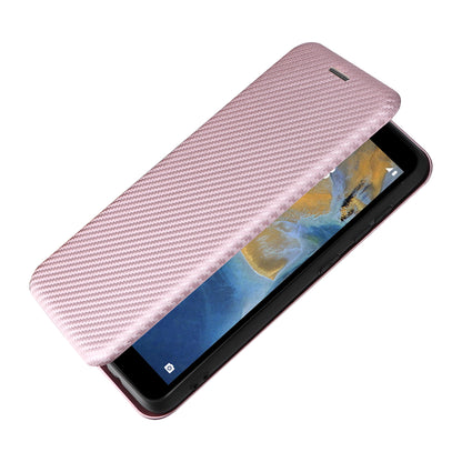 Carbon Fiber Texture Well-Protected Stylish Auto-absorbed Leather Phone Case with Card Slot for ZTE Blade A31