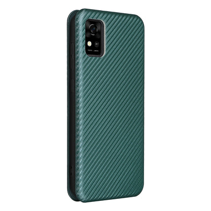 Carbon Fiber Texture Well-Protected Stylish Auto-absorbed Leather Phone Case with Card Slot for ZTE Blade A31