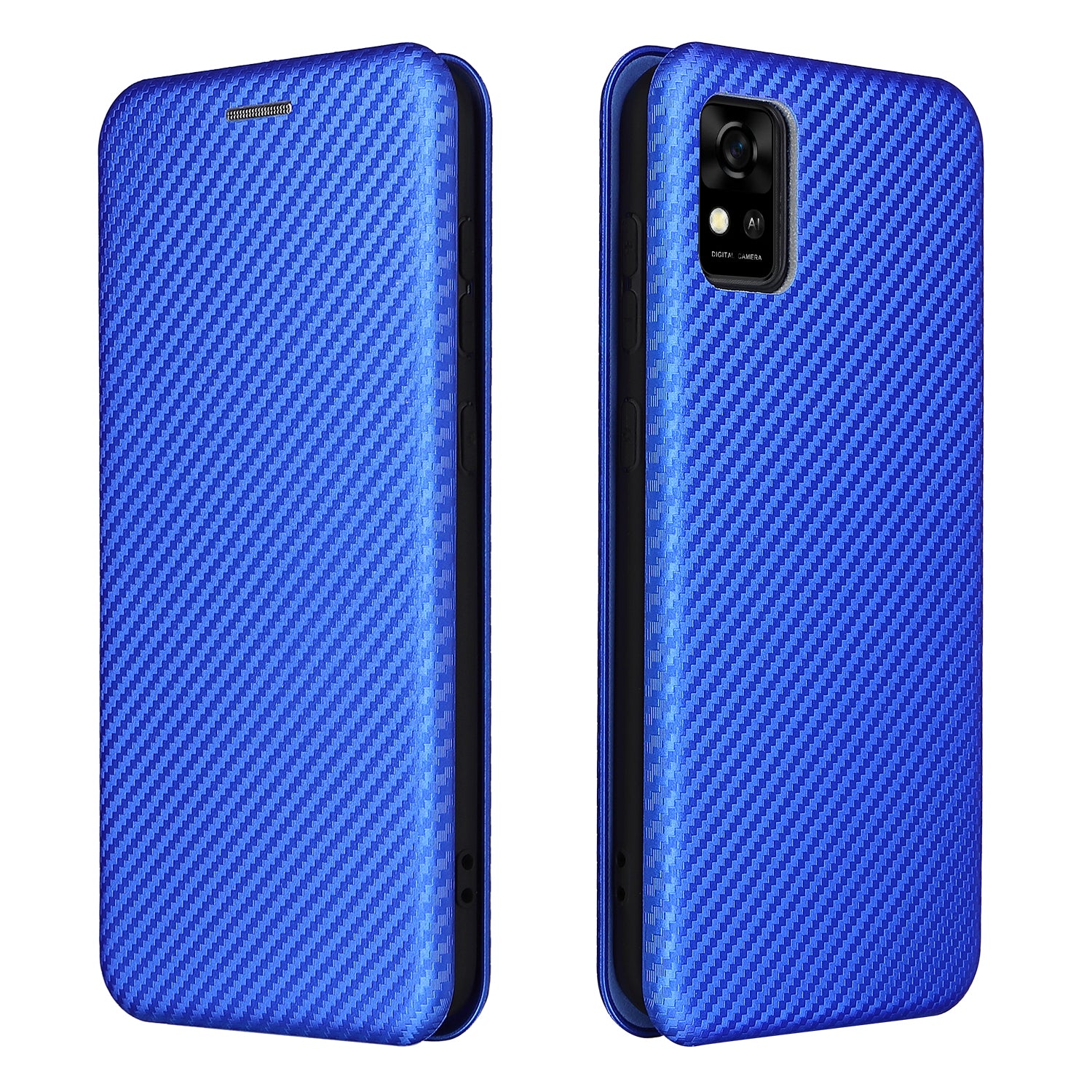 Carbon Fiber Texture Well-Protected Stylish Auto-absorbed Leather Phone Case with Card Slot for ZTE Blade A31