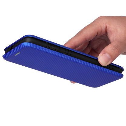 Carbon Fiber Texture Well-Protected Stylish Auto-absorbed Leather Phone Case with Card Slot for ZTE Blade A31