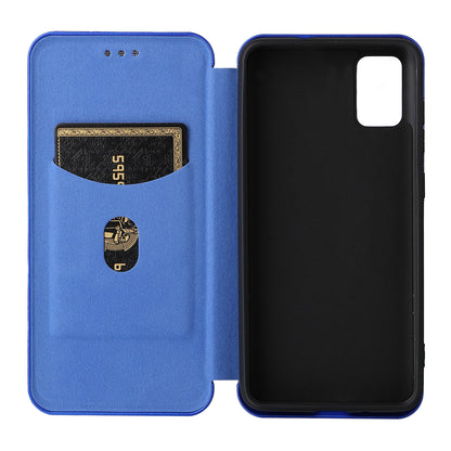 Carbon Fiber Texture Well-Protected Stylish Auto-absorbed Leather Phone Case with Card Slot for ZTE Blade A31