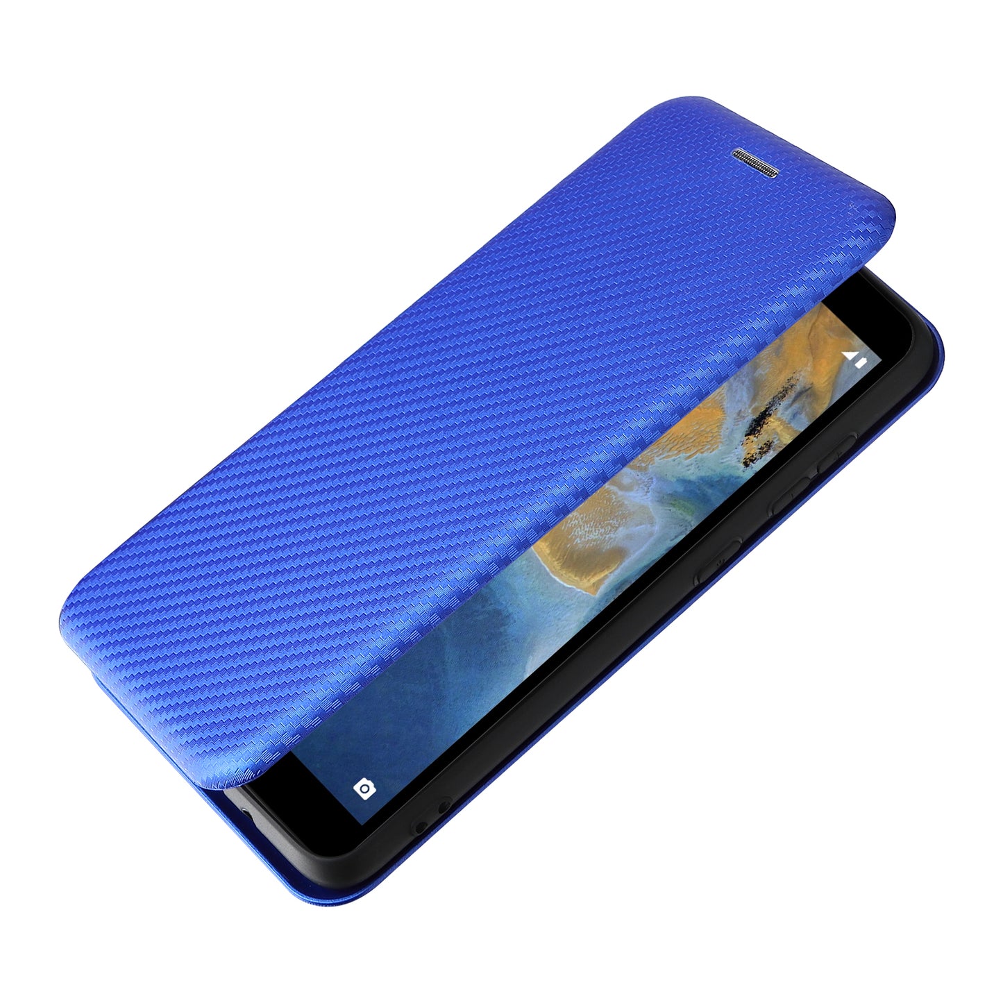 Carbon Fiber Texture Well-Protected Stylish Auto-absorbed Leather Phone Case with Card Slot for ZTE Blade A31