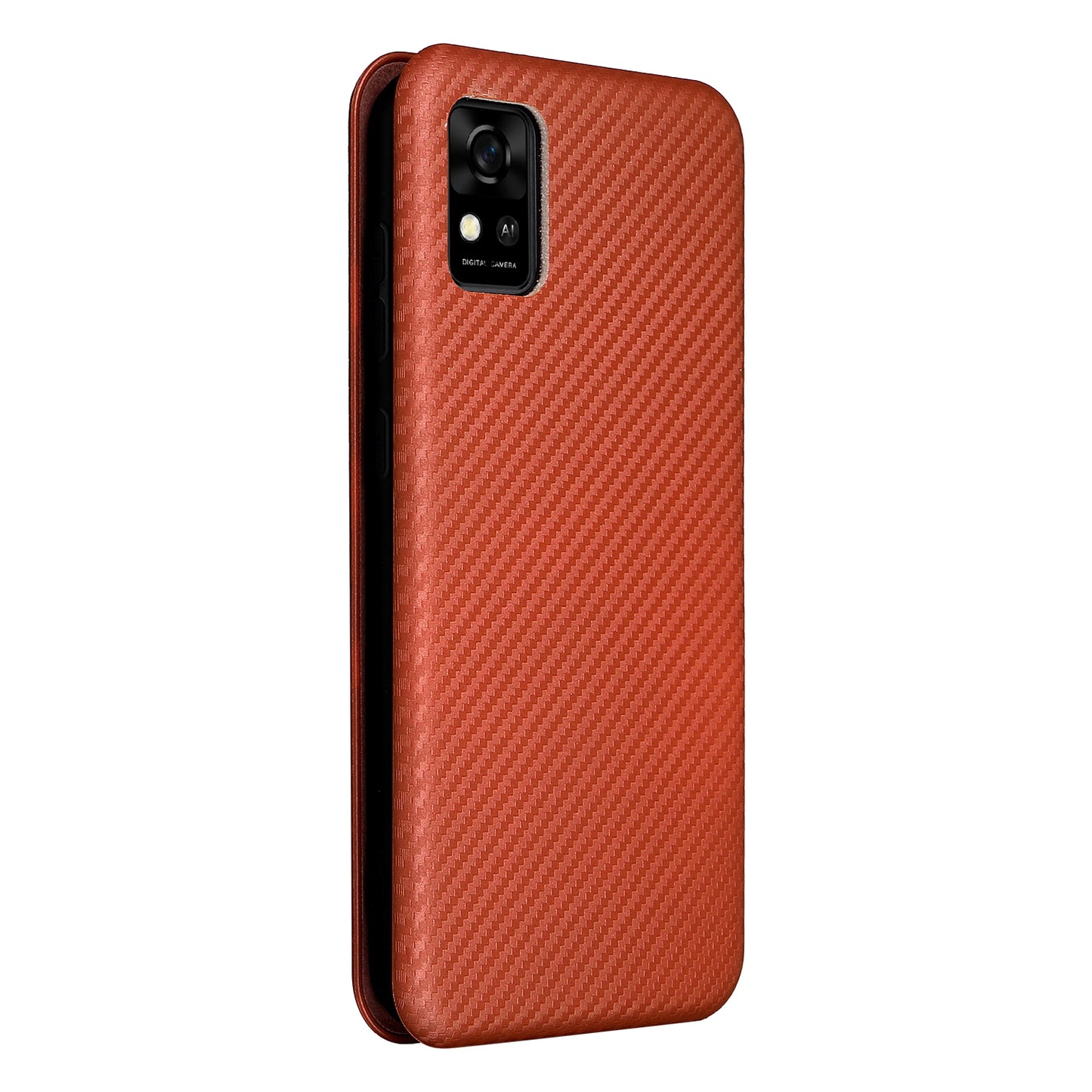 Carbon Fiber Texture Well-Protected Stylish Auto-absorbed Leather Phone Case with Card Slot for ZTE Blade A31