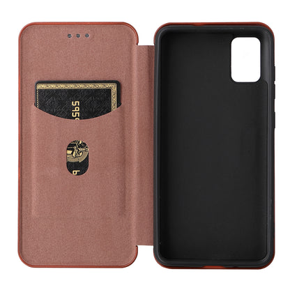 Carbon Fiber Texture Well-Protected Stylish Auto-absorbed Leather Phone Case with Card Slot for ZTE Blade A31