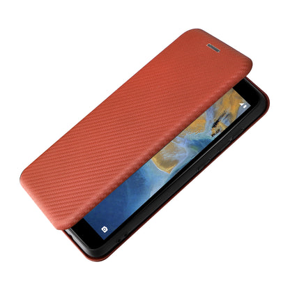 Carbon Fiber Texture Well-Protected Stylish Auto-absorbed Leather Phone Case with Card Slot for ZTE Blade A31