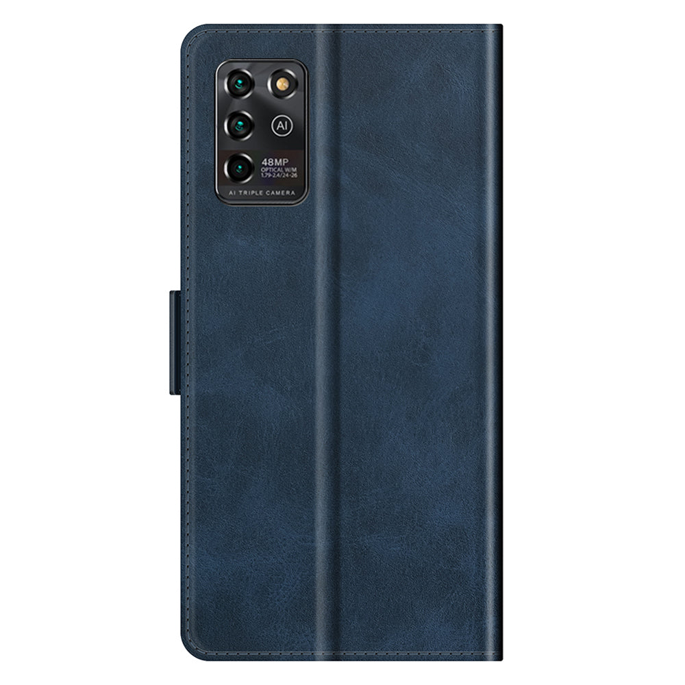 PU Leather Wallet Protective Stand Flip Phone Case with Double Magnetic Clasps for ZTE Blade V30 Vita / ZTE V2022