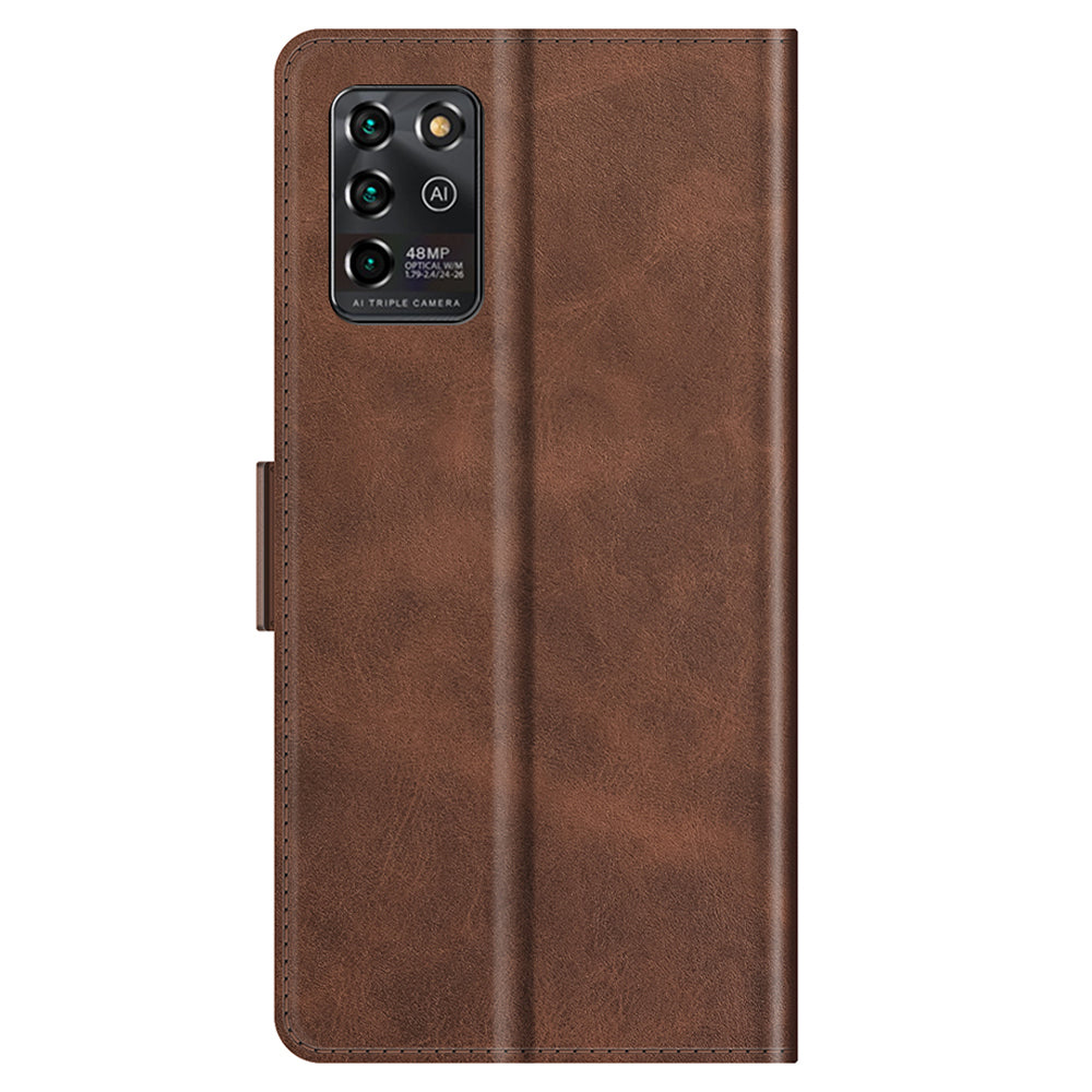 PU Leather Wallet Protective Stand Flip Phone Case with Double Magnetic Clasps for ZTE Blade V30 Vita / ZTE V2022