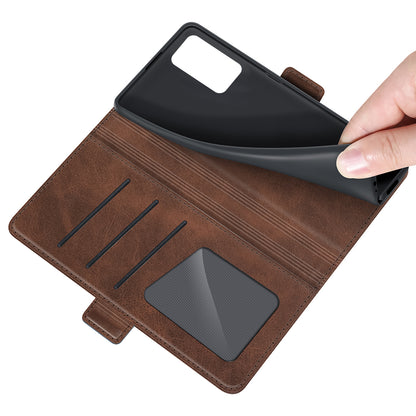 PU Leather Wallet Protective Stand Flip Phone Case with Double Magnetic Clasps for ZTE Blade V30 Vita / ZTE V2022