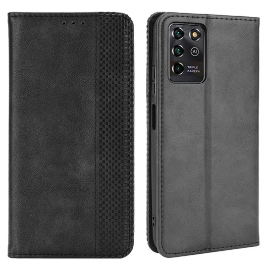 Retro Textured Surface Magnetic Automatic Closing Anti-Drop Wallet Stand Phone Leather Case Cover for ZTE Blade V30 Vita/V2022