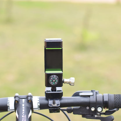 Q003 Anti-theft Bicycle Phone Mount Bracket Anti-fall 360-degree Rotating Cell Phone Holder with Compass for Bike/Electric Bike/Motorcycle (without Light)