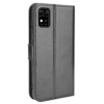 Flip Folio Stand Crazy Horse Texture PU Leather Wallet Magnetic Anti-Scratch Case with Wrist Strap for ZTE Blade A31