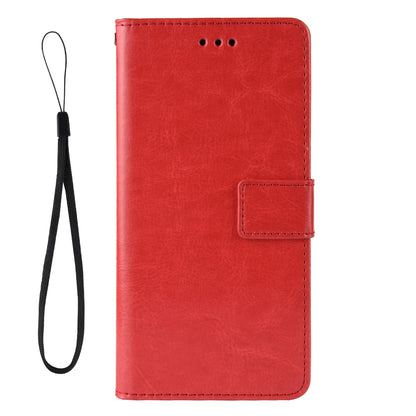 Flip Folio Stand Crazy Horse Texture PU Leather Wallet Magnetic Anti-Scratch Case with Wrist Strap for ZTE Blade A31