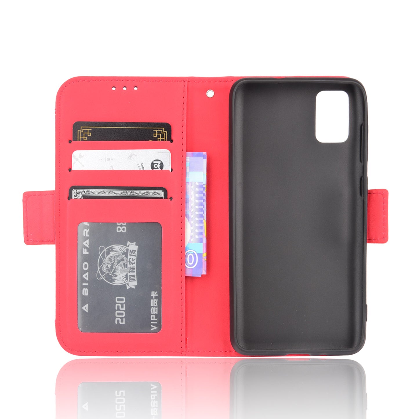 Multiple Card Slot Design PU Leather Flip Phone Case Wallet Stand Cover Shell for ZTE Blade A31