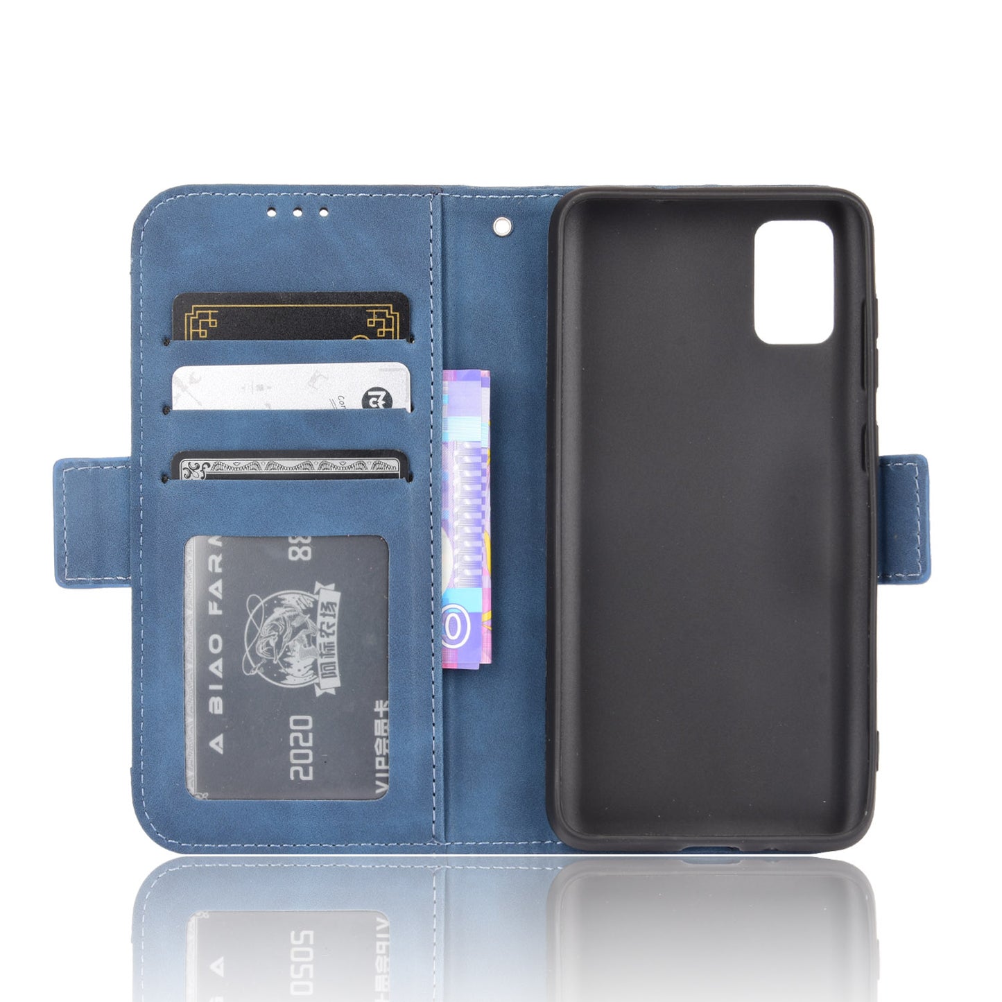 Multiple Card Slot Design PU Leather Flip Phone Case Wallet Stand Cover Shell for ZTE Blade A31