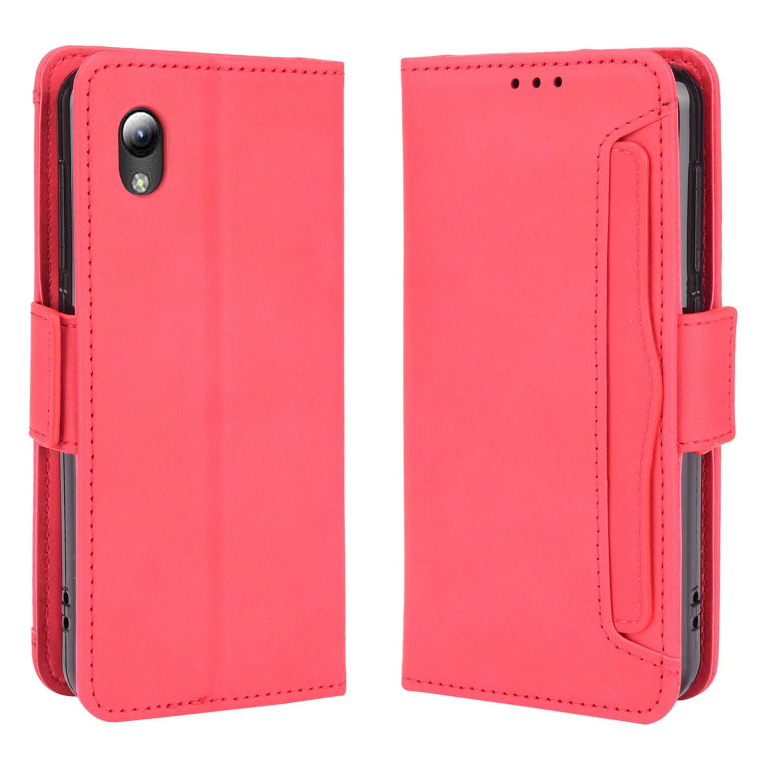 PU Leather Mobile Phone Protection Case Wallet Stand Cover Shell with Multiple Card Slot Design for ZTE Blade L8/Blade A3 (2019)/A31 Lite