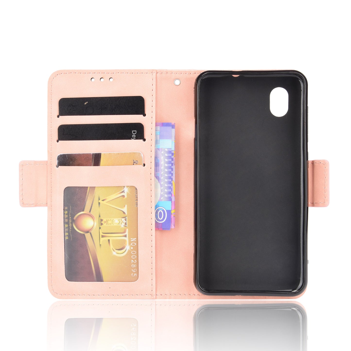 PU Leather Mobile Phone Protection Case Wallet Stand Cover Shell with Multiple Card Slot Design for ZTE Blade L8/Blade A3 (2019)/A31 Lite