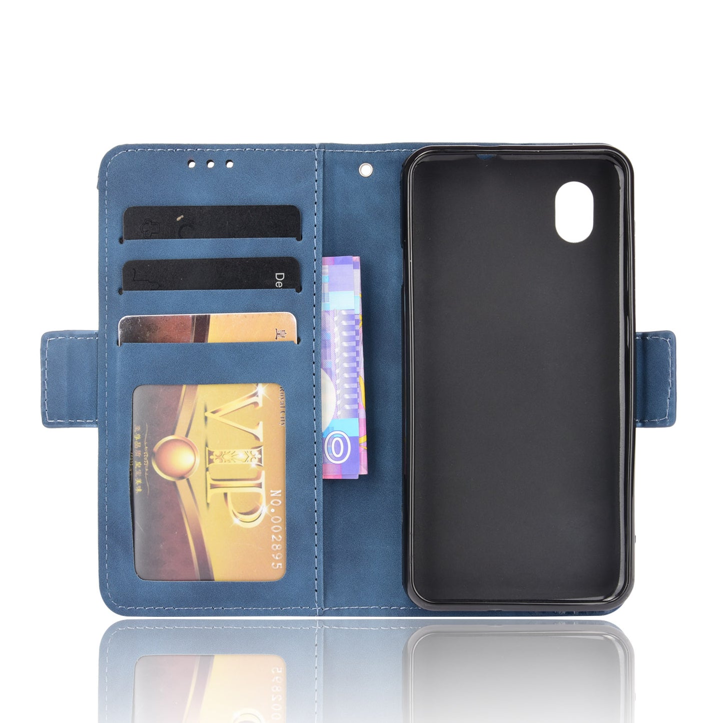 PU Leather Mobile Phone Protection Case Wallet Stand Cover Shell with Multiple Card Slot Design for ZTE Blade L8/Blade A3 (2019)/A31 Lite