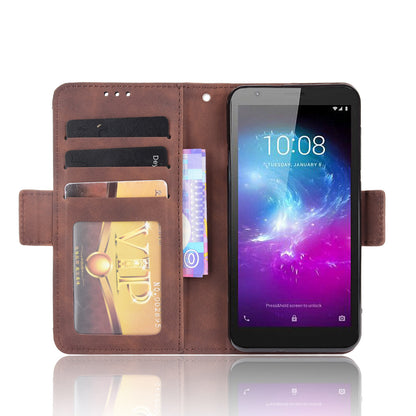 PU Leather Mobile Phone Protection Case Wallet Stand Cover Shell with Multiple Card Slot Design for ZTE Blade L8/Blade A3 (2019)/A31 Lite