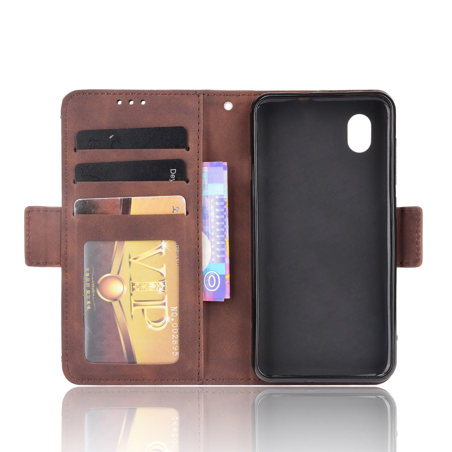 PU Leather Mobile Phone Protection Case Wallet Stand Cover Shell with Multiple Card Slot Design for ZTE Blade L8/Blade A3 (2019)/A31 Lite