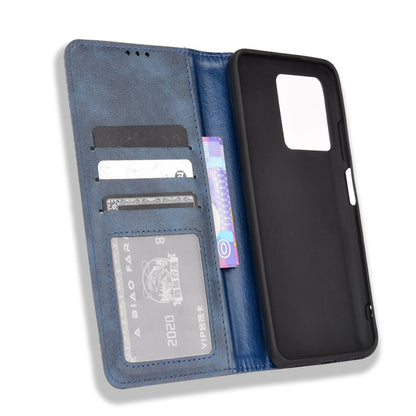 Scratch-resistant Flip Phone Shell Retro Textured Phone Leather Case Wallet Stand Cover for ZTE Blade V30