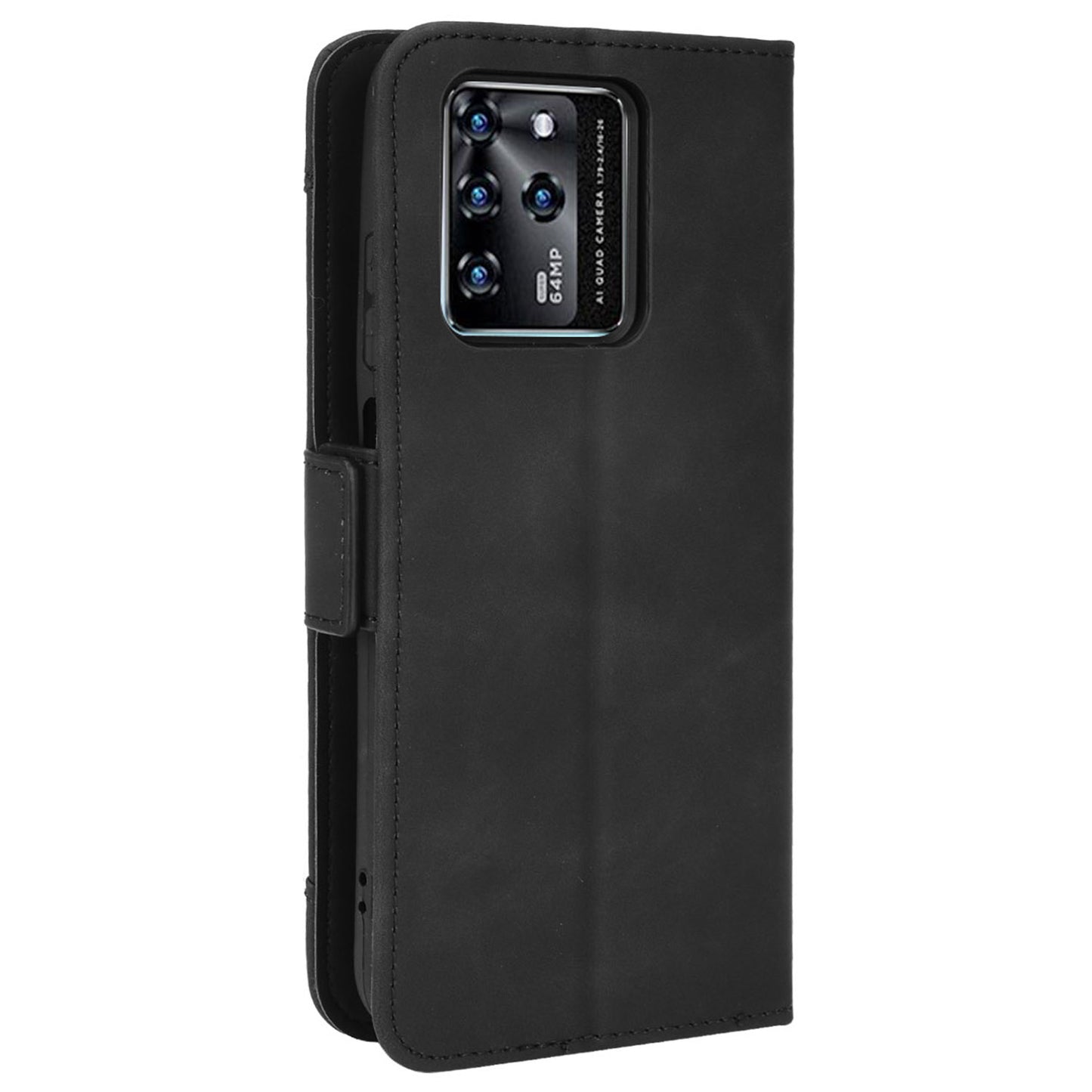 For ZTE Blade V30 Shockproof Magnetic Closure Flip Phone Case Multiple Card Slot Design PU Leather Wallet Phone Cover