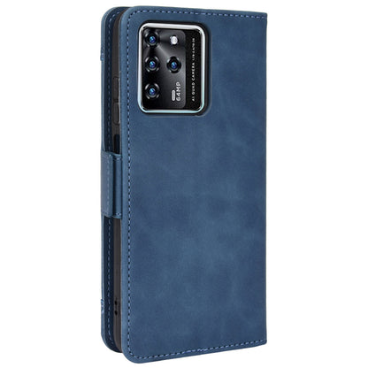 For ZTE Blade V30 Shockproof Magnetic Closure Flip Phone Case Multiple Card Slot Design PU Leather Wallet Phone Cover