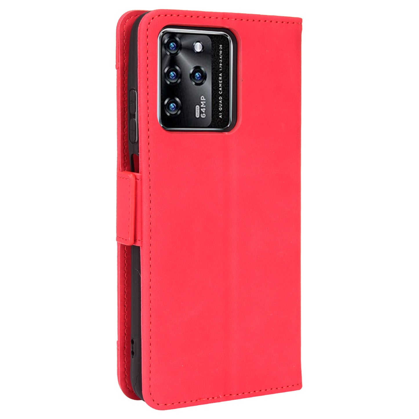 For ZTE Blade V30 Shockproof Magnetic Closure Flip Phone Case Multiple Card Slot Design PU Leather Wallet Phone Cover